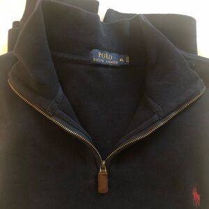 Polo by Ralph Lauren Men's Dark Blue Zip-Up Sweater